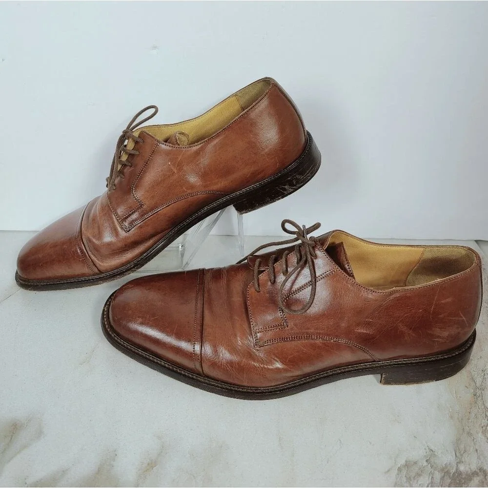 Johnston & Murphy 1Murphy Brown Leather Cap Toe Oxford Dress Shoes, 12
